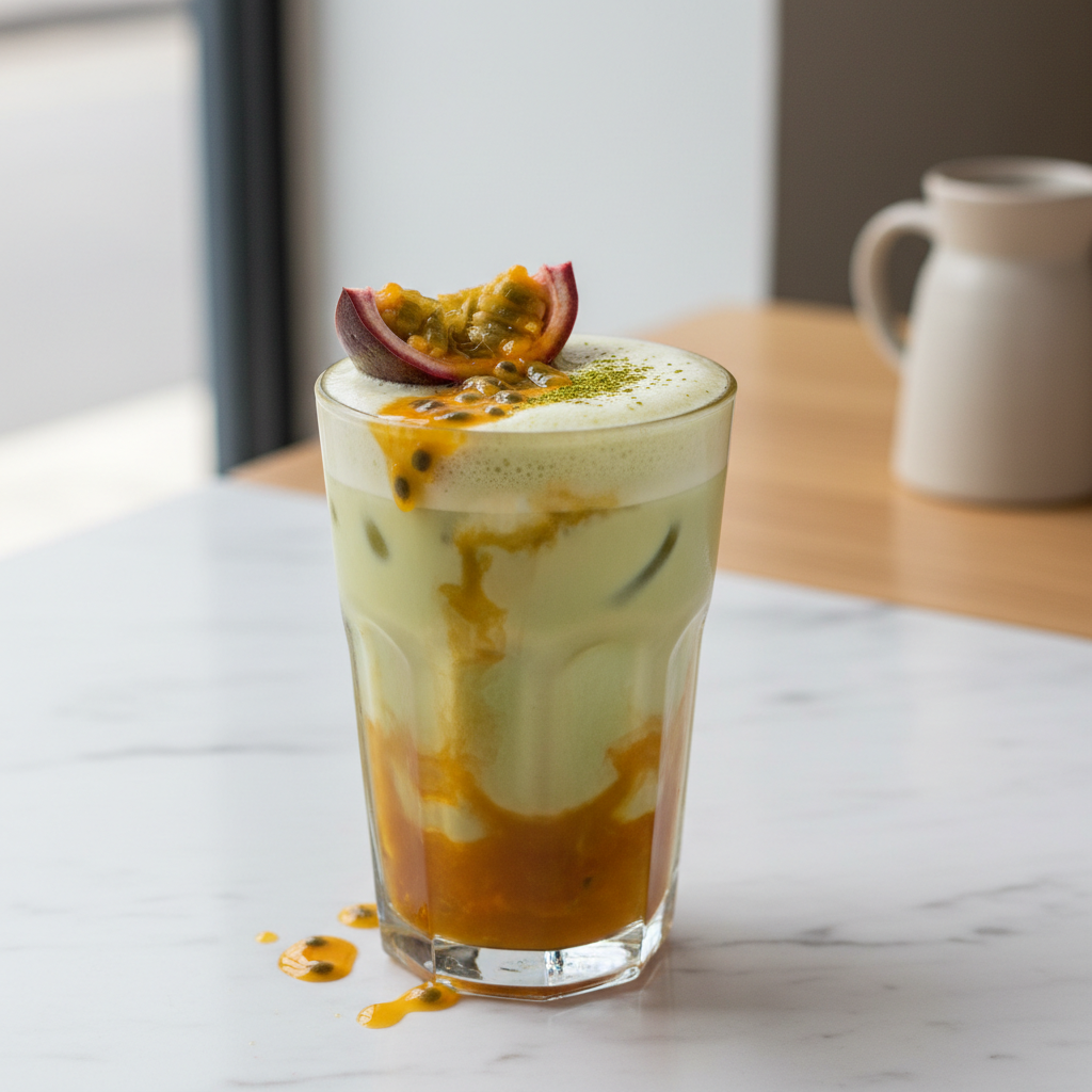 Passionfruit Macha Frappe